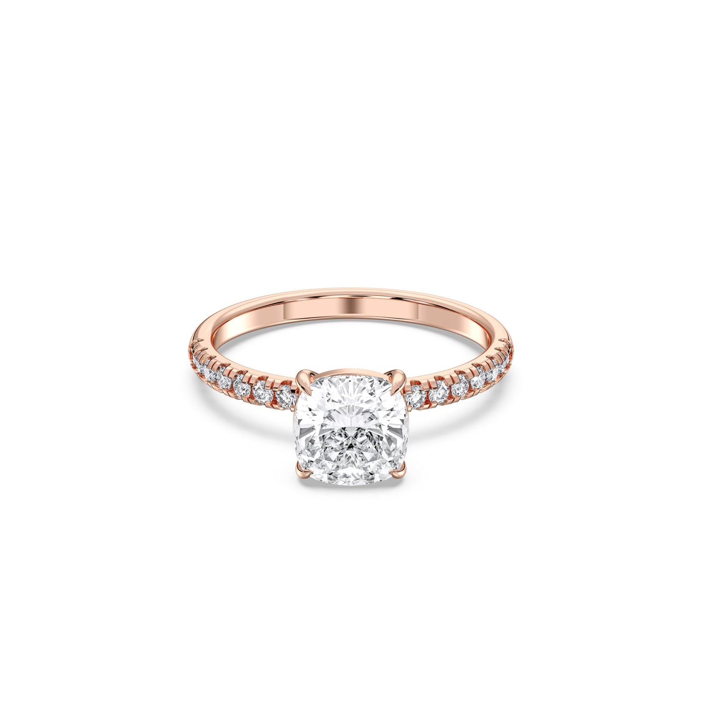 SQ.CUSHION SIDESTONE RING (THIN)