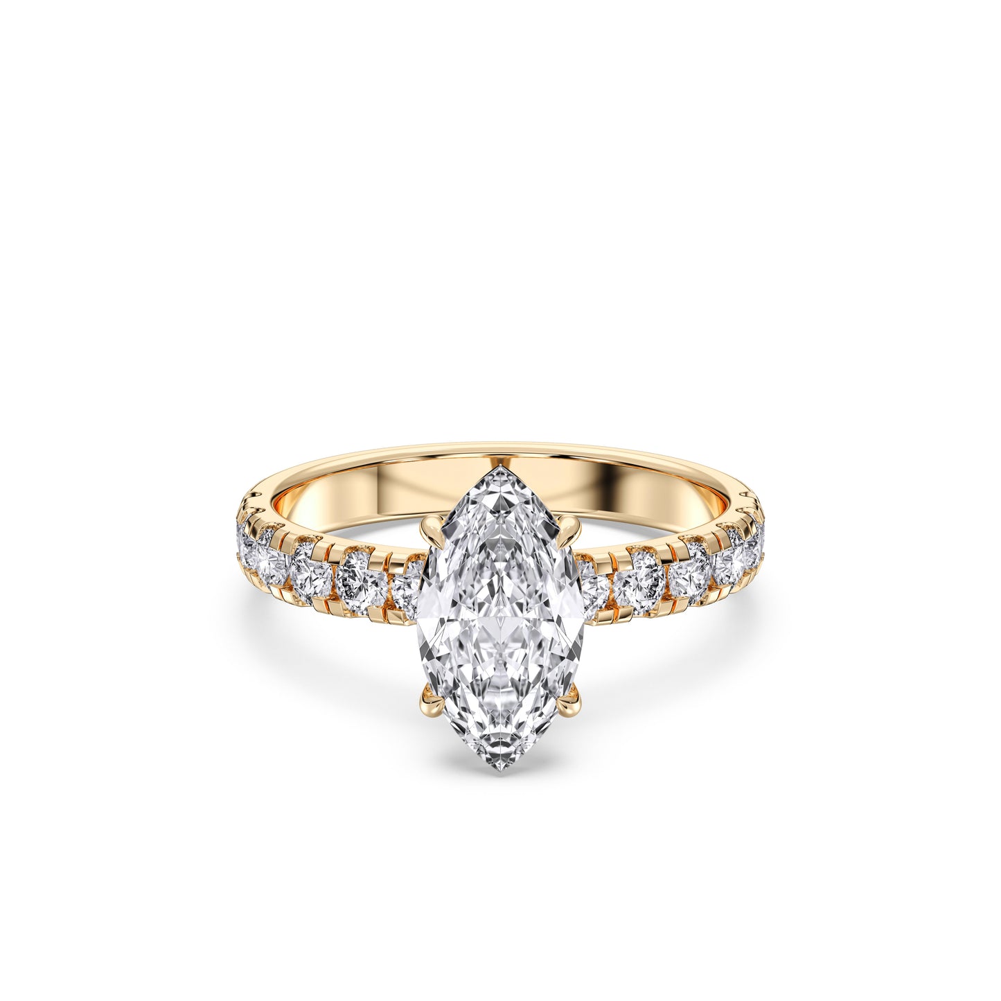 MARQUISE SIDESTONE RING (THICK)