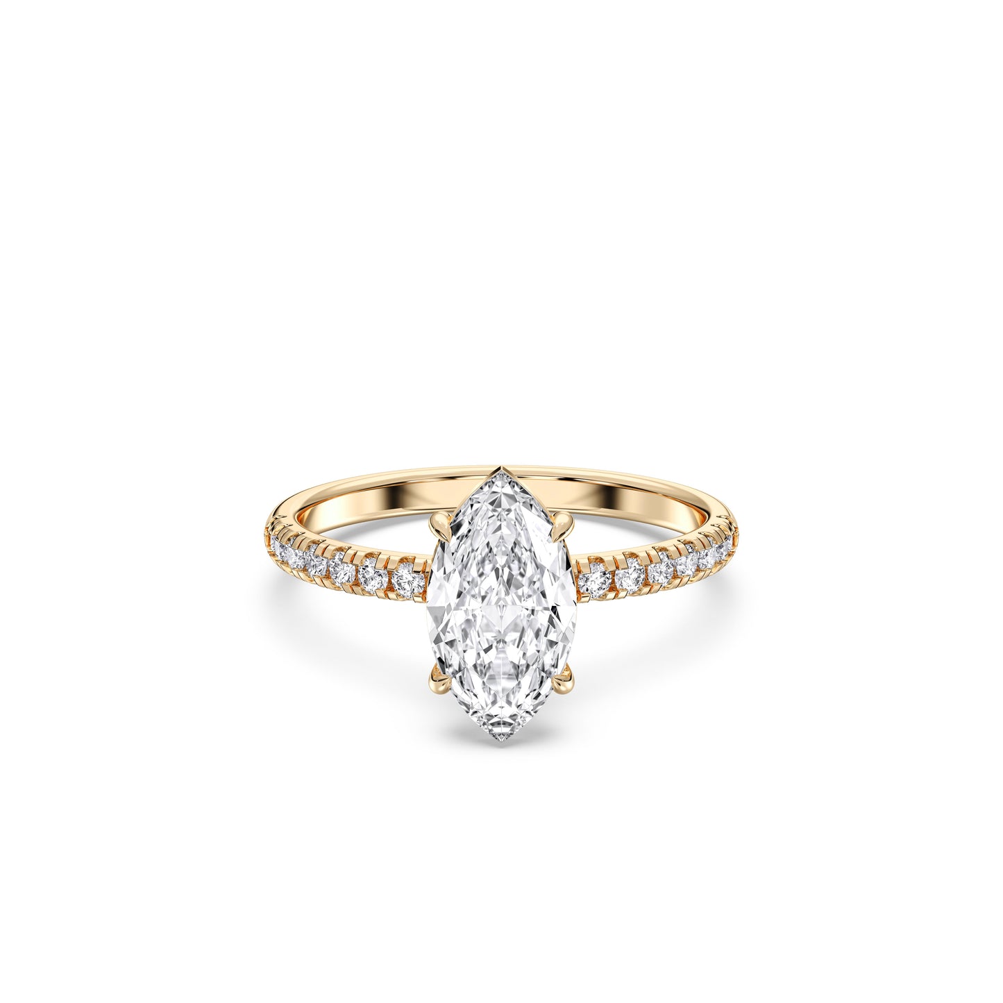 MARQUISE SIDESTONE RING (THIN)