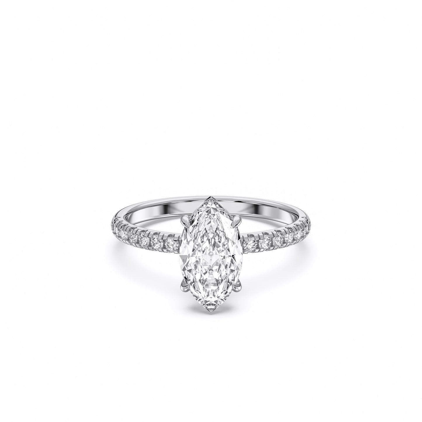 MARQUISE SIDESTONE RING (THIN)