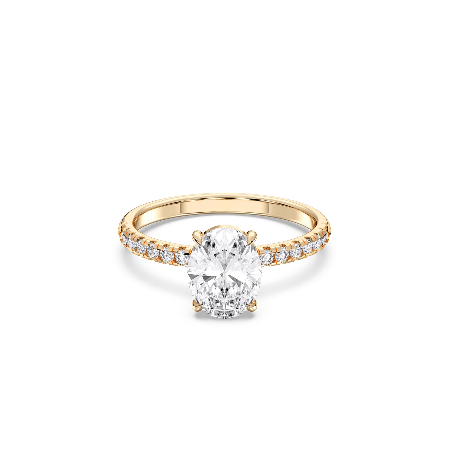 OVAL SIDESTONE RING (THIN)