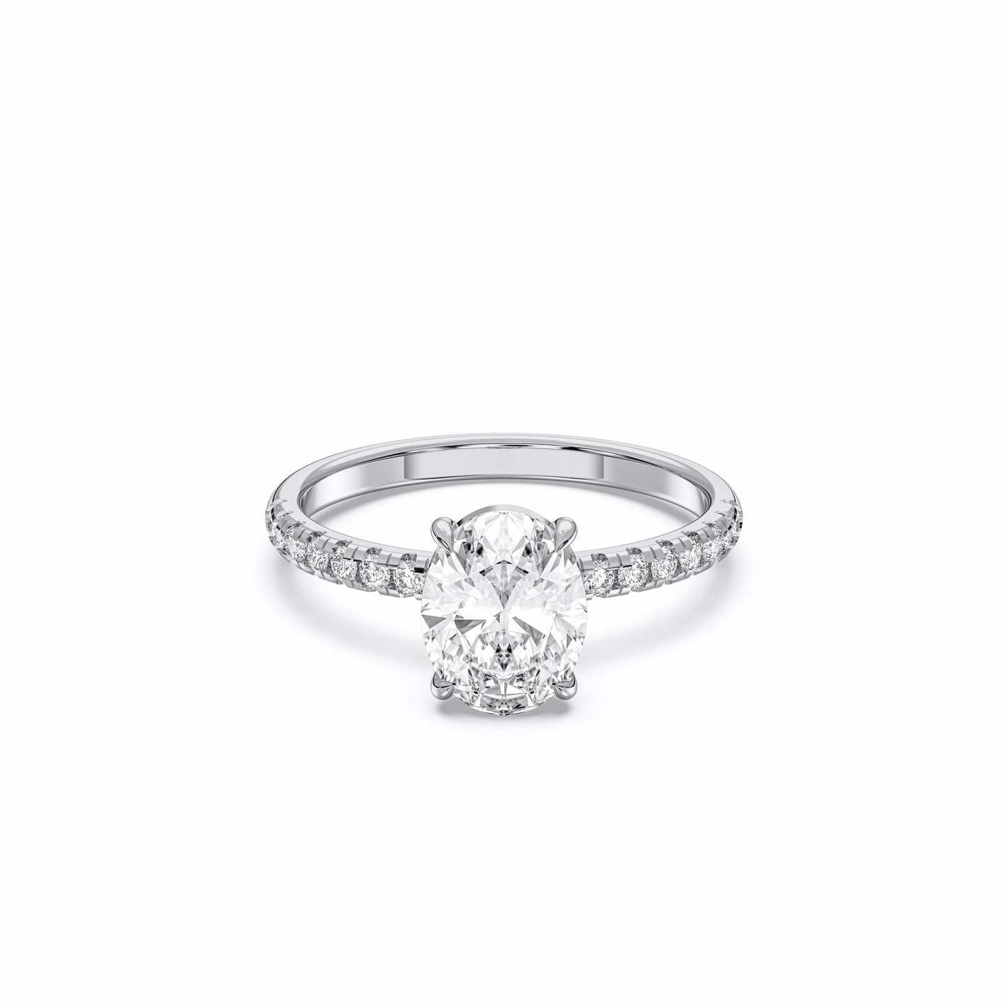 OVAL SIDESTONE RING (THIN)