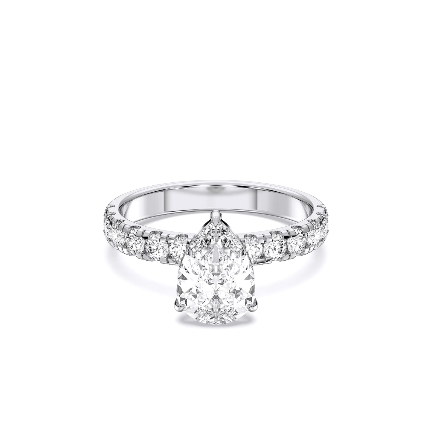 PEAR SIDESTONE RING (THICK)