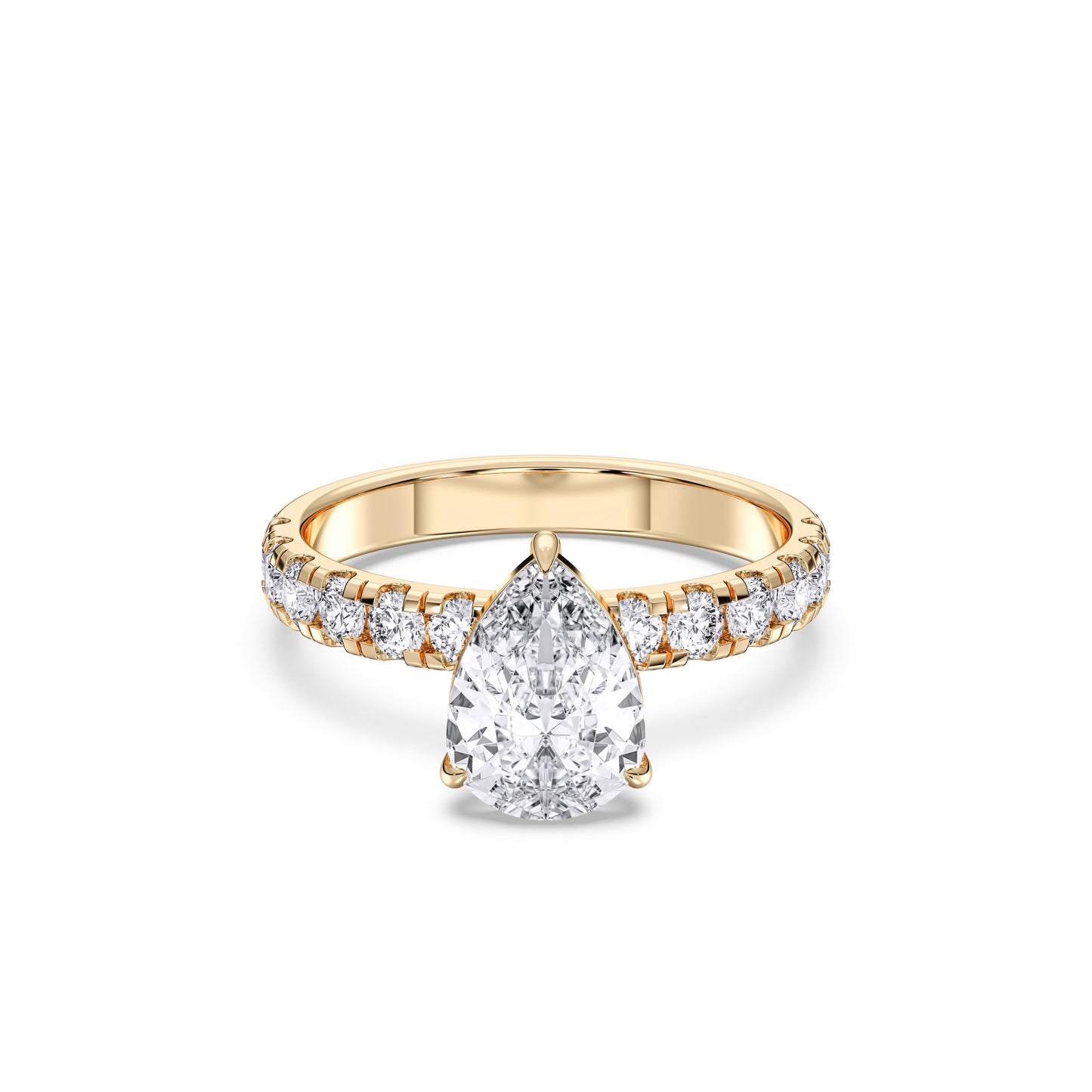 PEAR SIDESTONE RING (THICK)