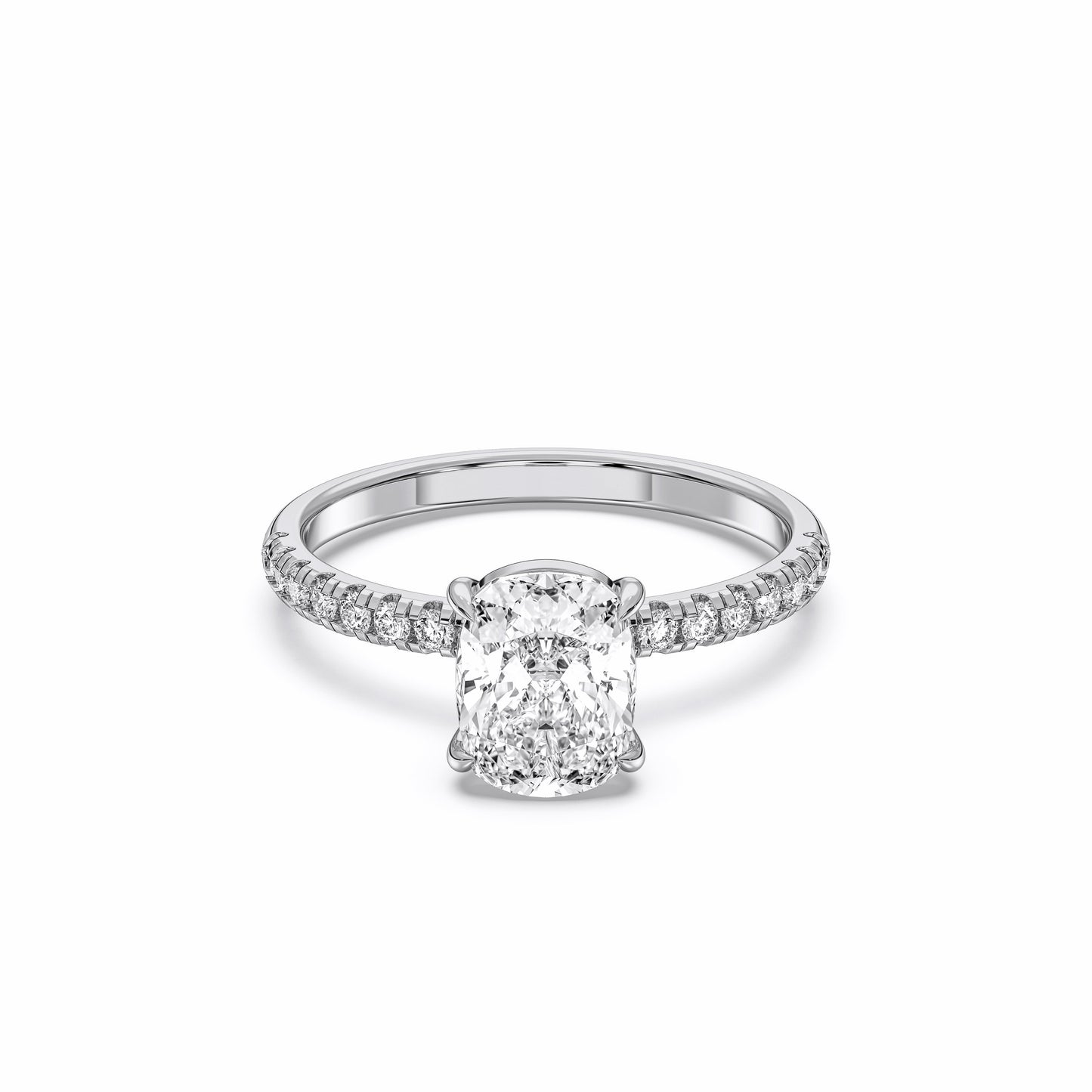 EL.CUSHION SIDESTONE RING (THIN)
