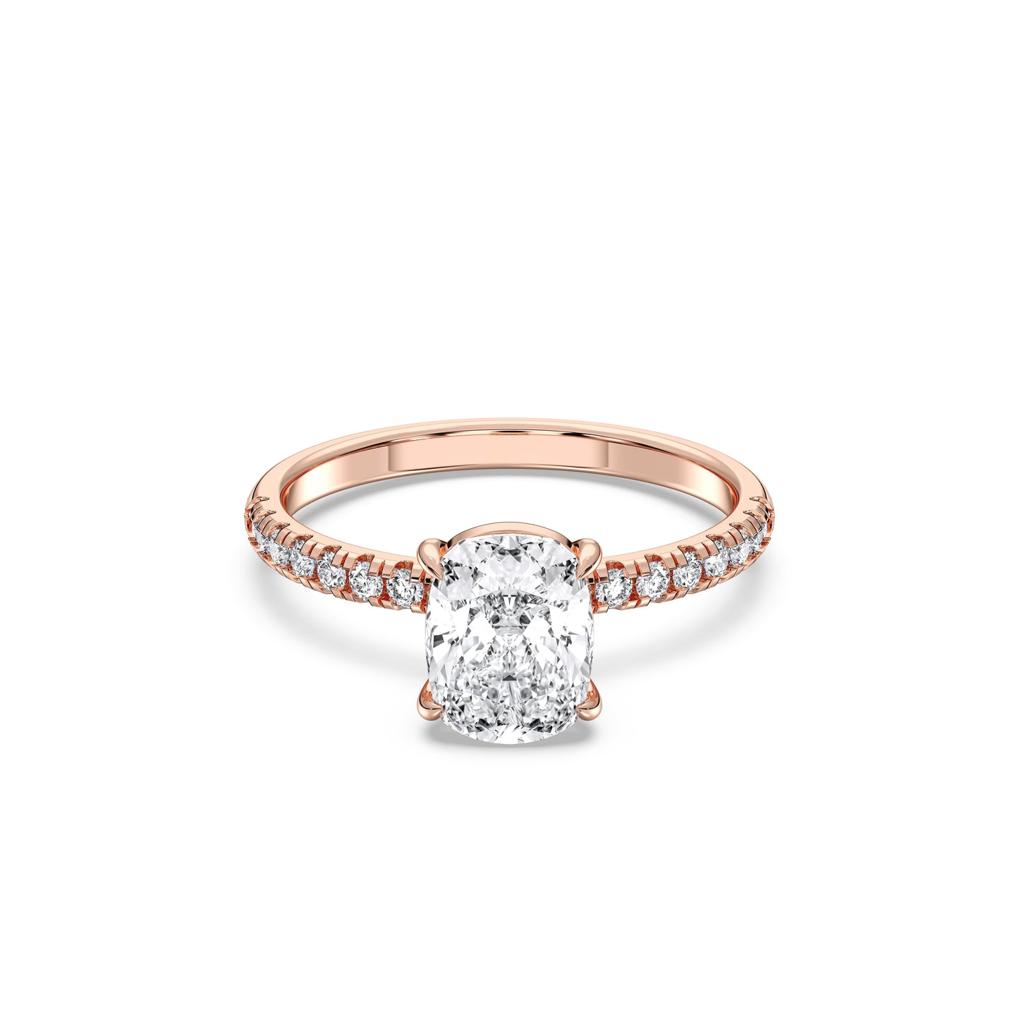 EL.CUSHION SIDESTONE RING (THIN)
