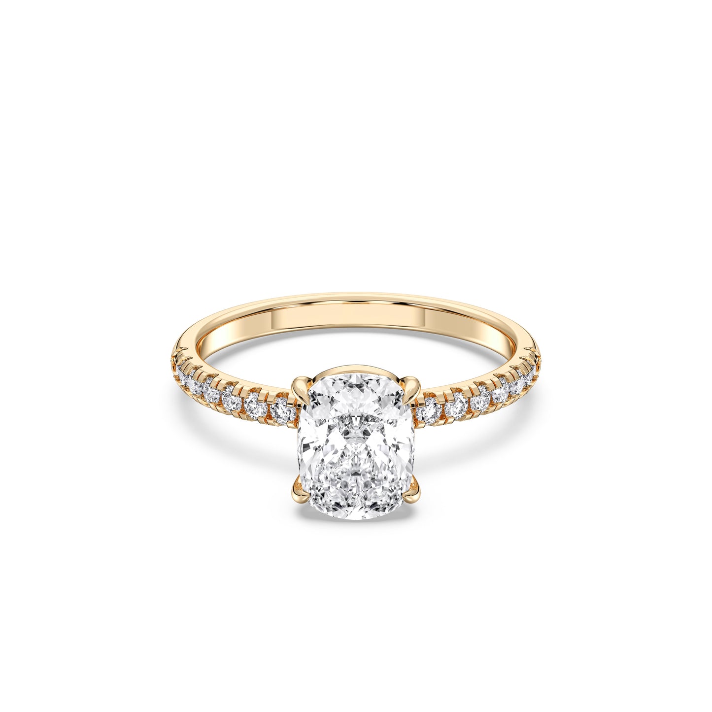 EL.CUSHION SIDESTONE RING (THIN)