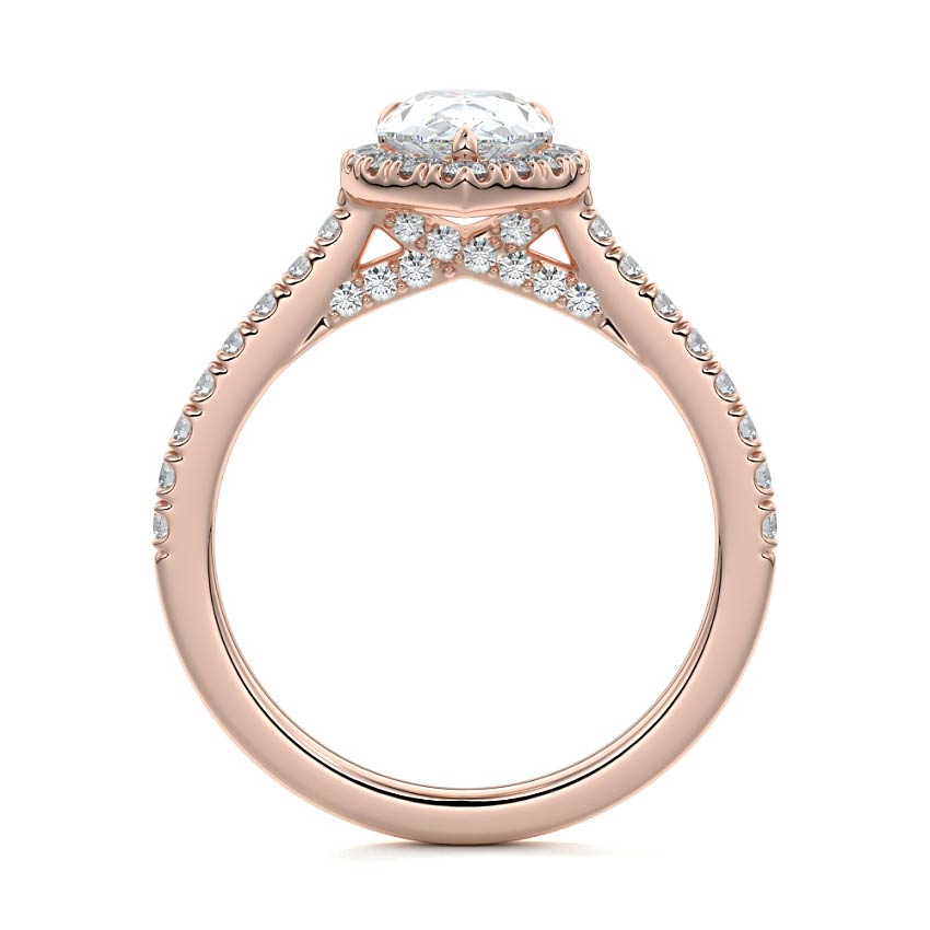 PEAR HALO RING