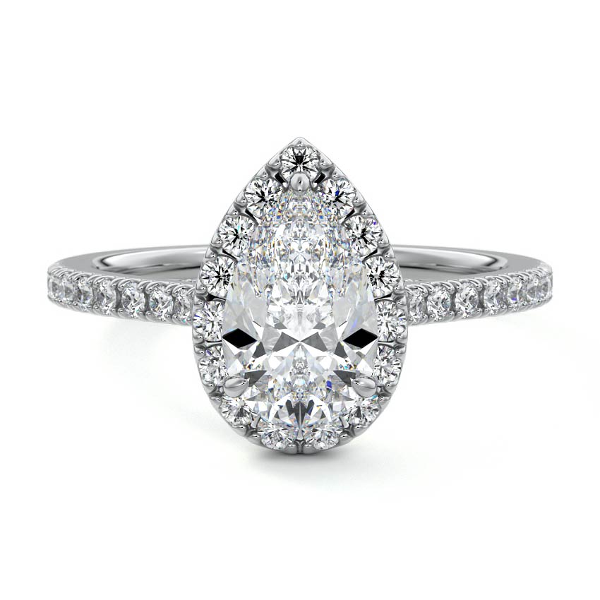 PEAR HALO RING