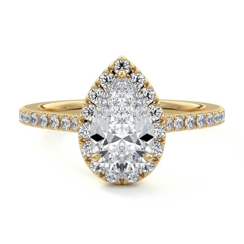 PEAR HALO RING