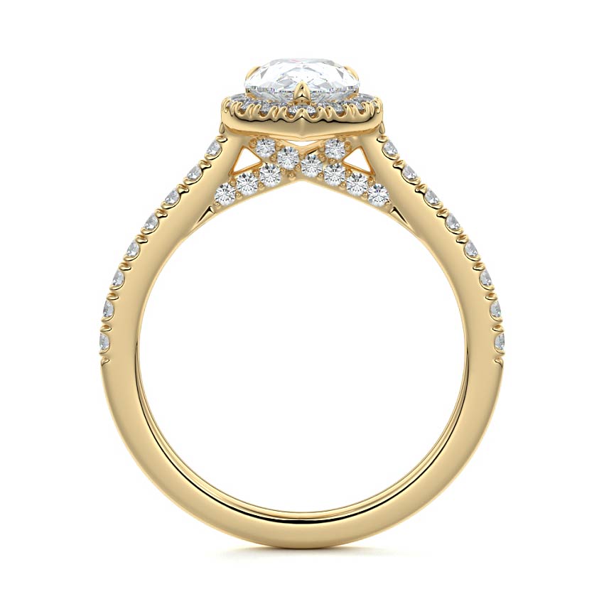 PEAR HALO RING