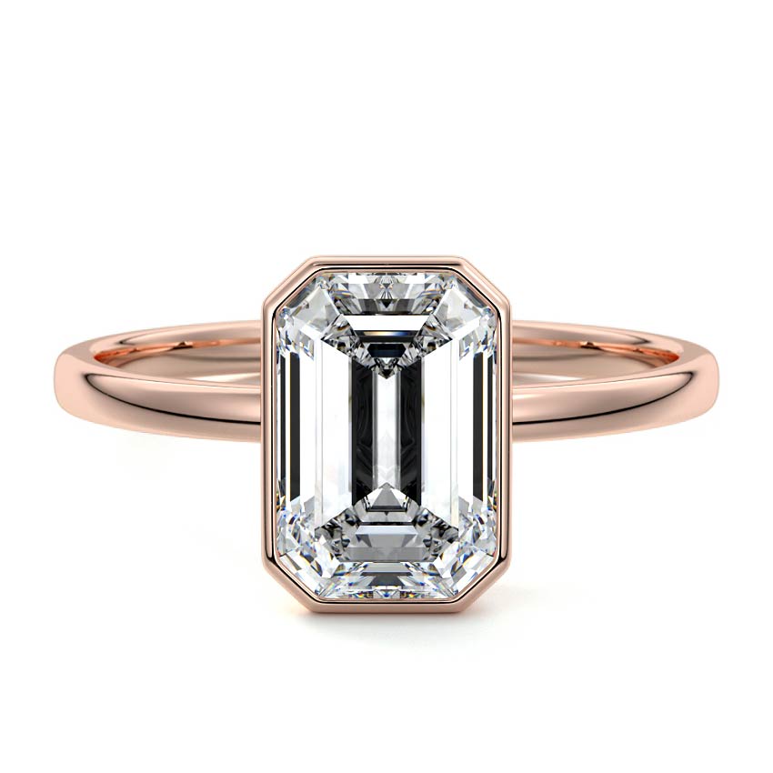 EMERALD BEZEL SOLITAIRE RING