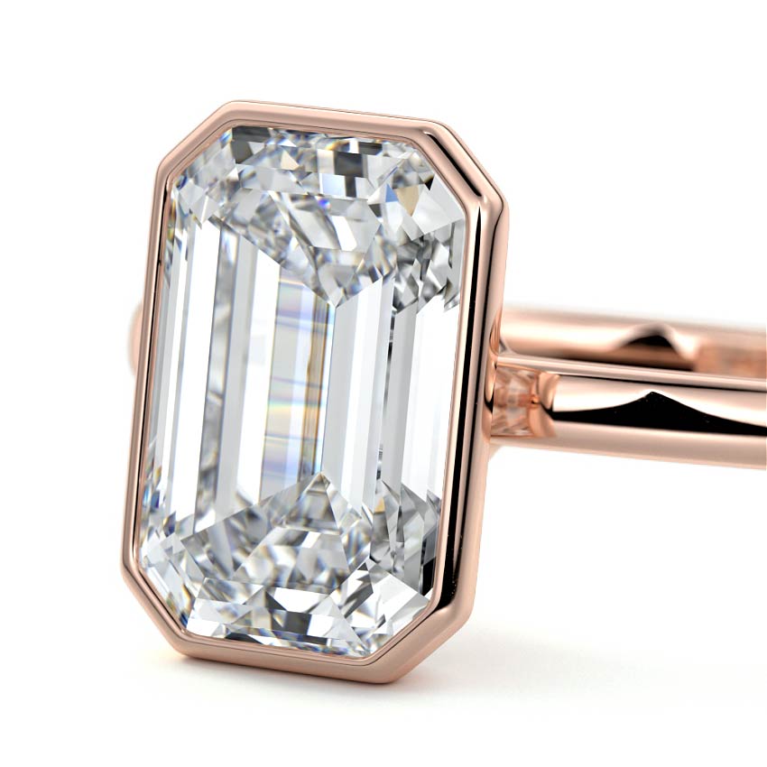 EMERALD BEZEL SOLITAIRE RING