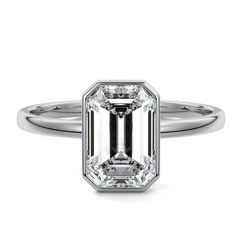 EMERALD BEZEL SOLITAIRE RING