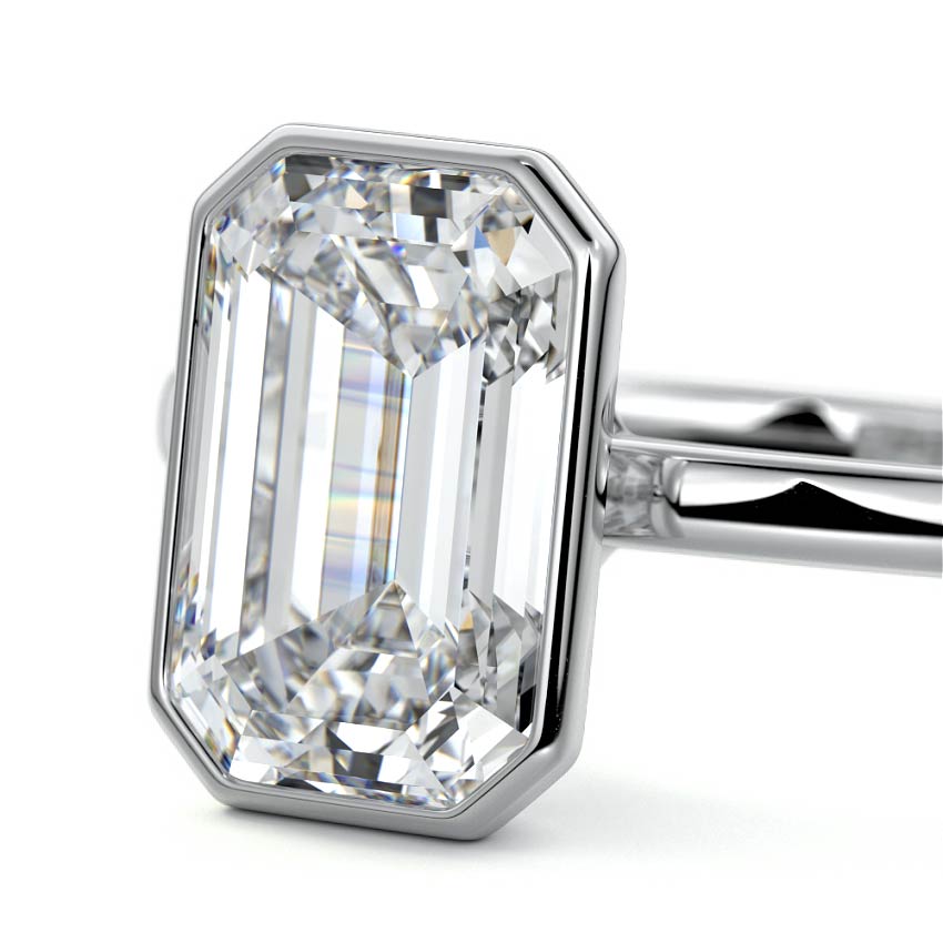EMERALD BEZEL SOLITAIRE RING