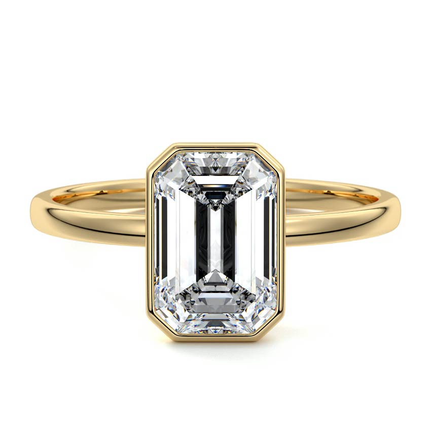 EMERALD BEZEL SOLITAIRE RING