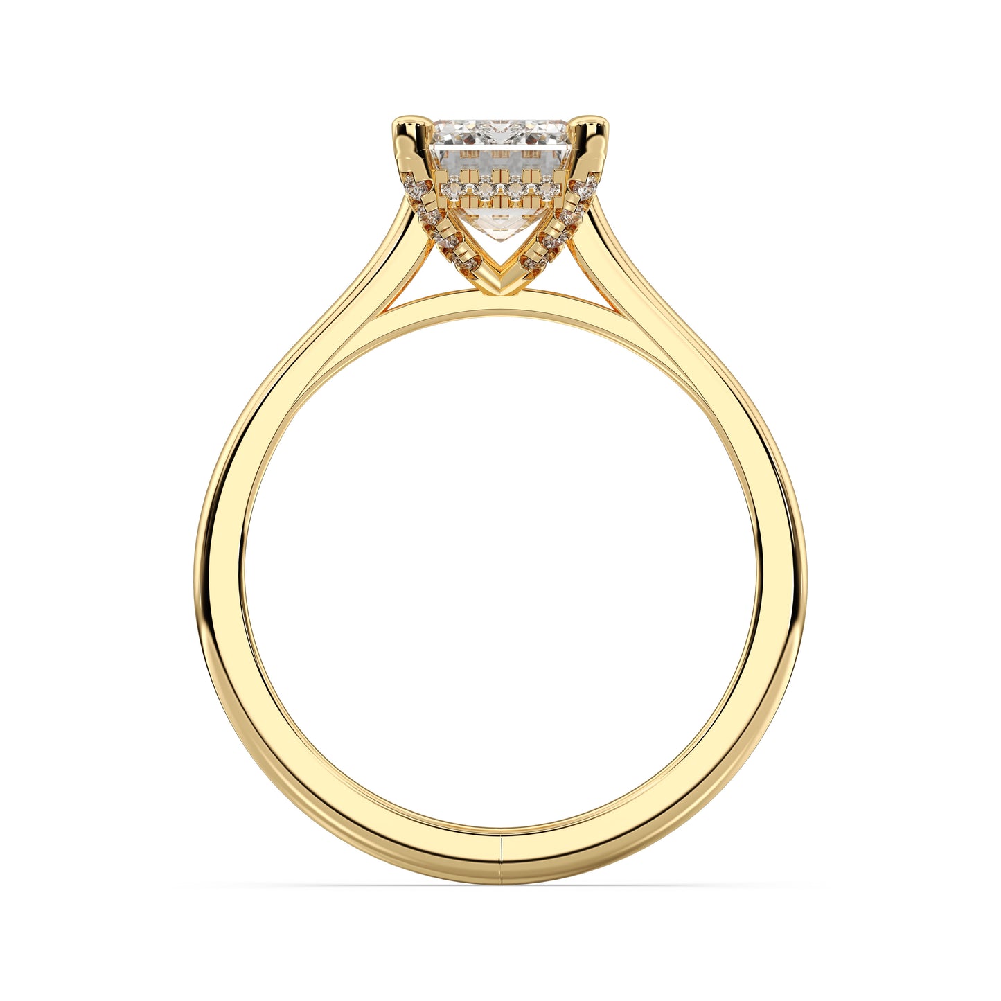 EMERALD HIDDEN HALO RING
