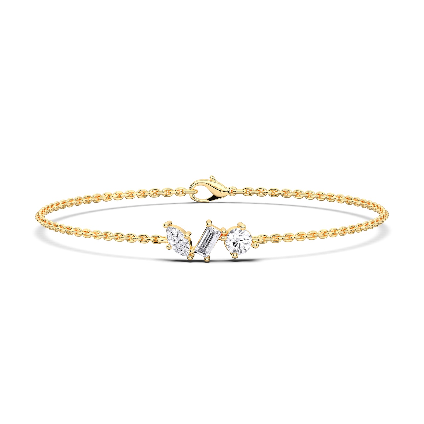 3STONE MULTISHAPE BRACELET