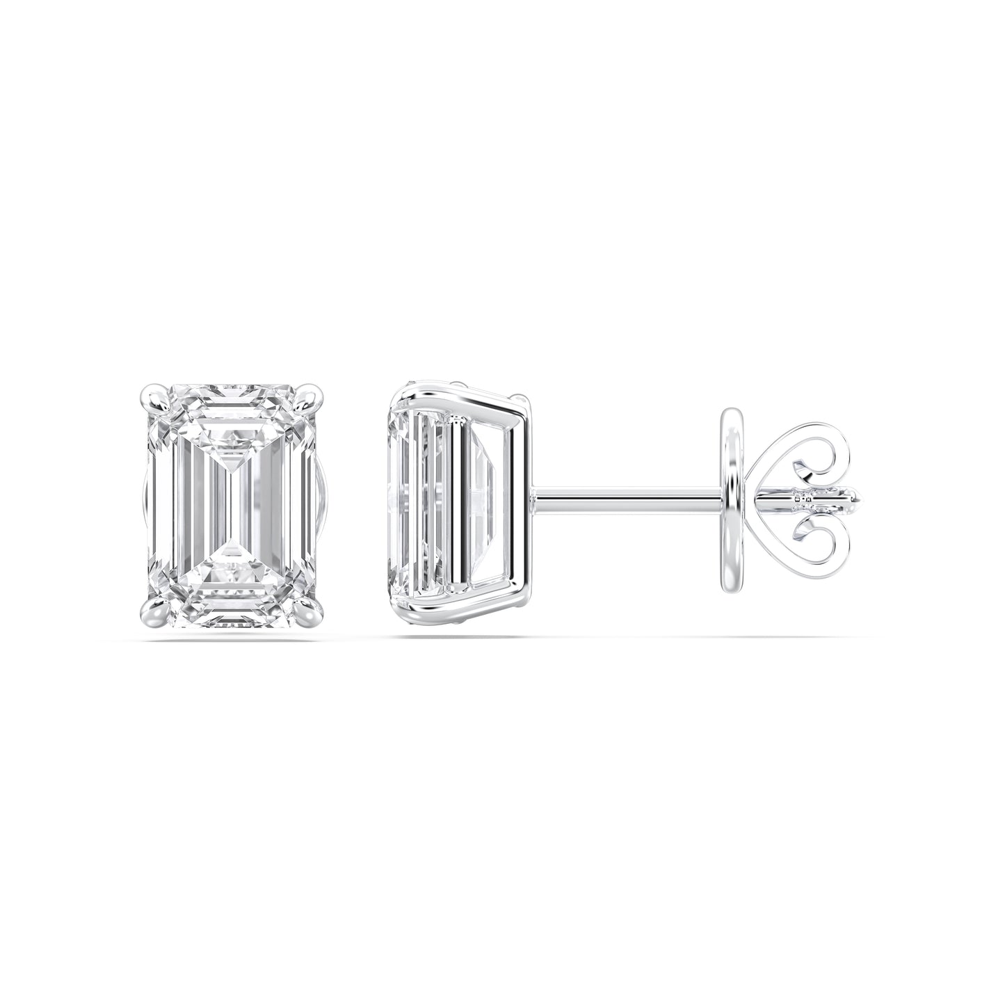 EMERALD 4PRONG STUDS