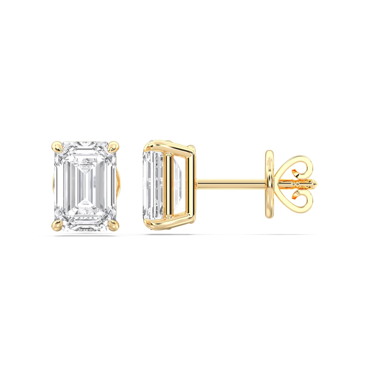 EMERALD 4PRONG STUDS
