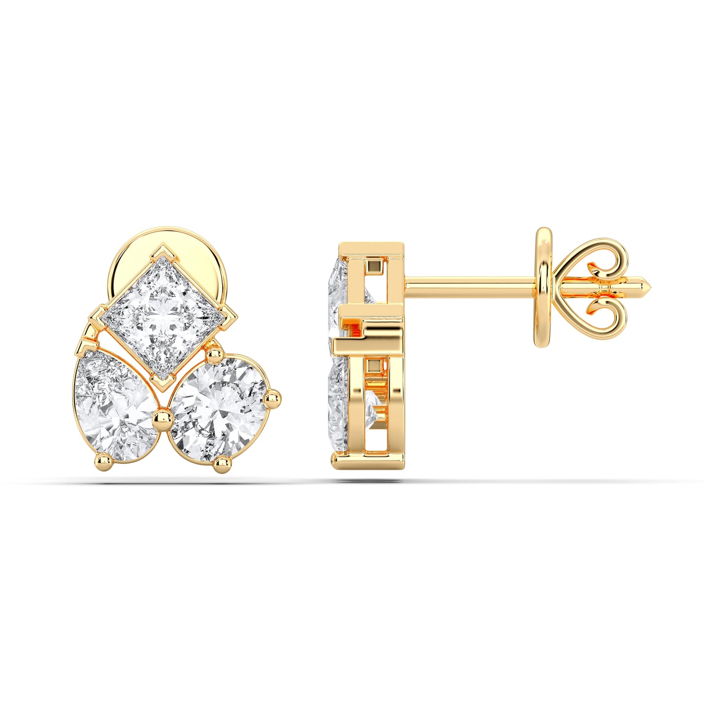 MIX SHAPE CLUSTER EARRING