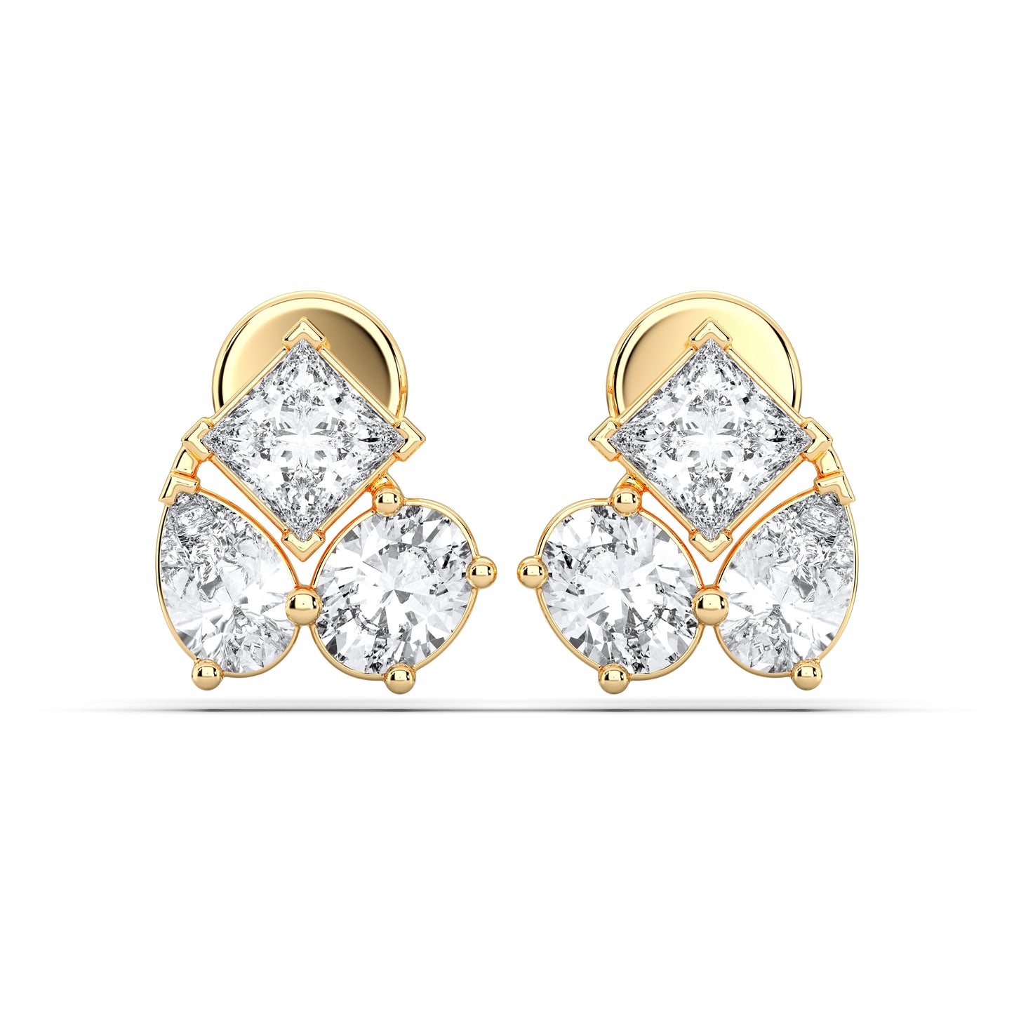 MIX SHAPE CLUSTER EARRING