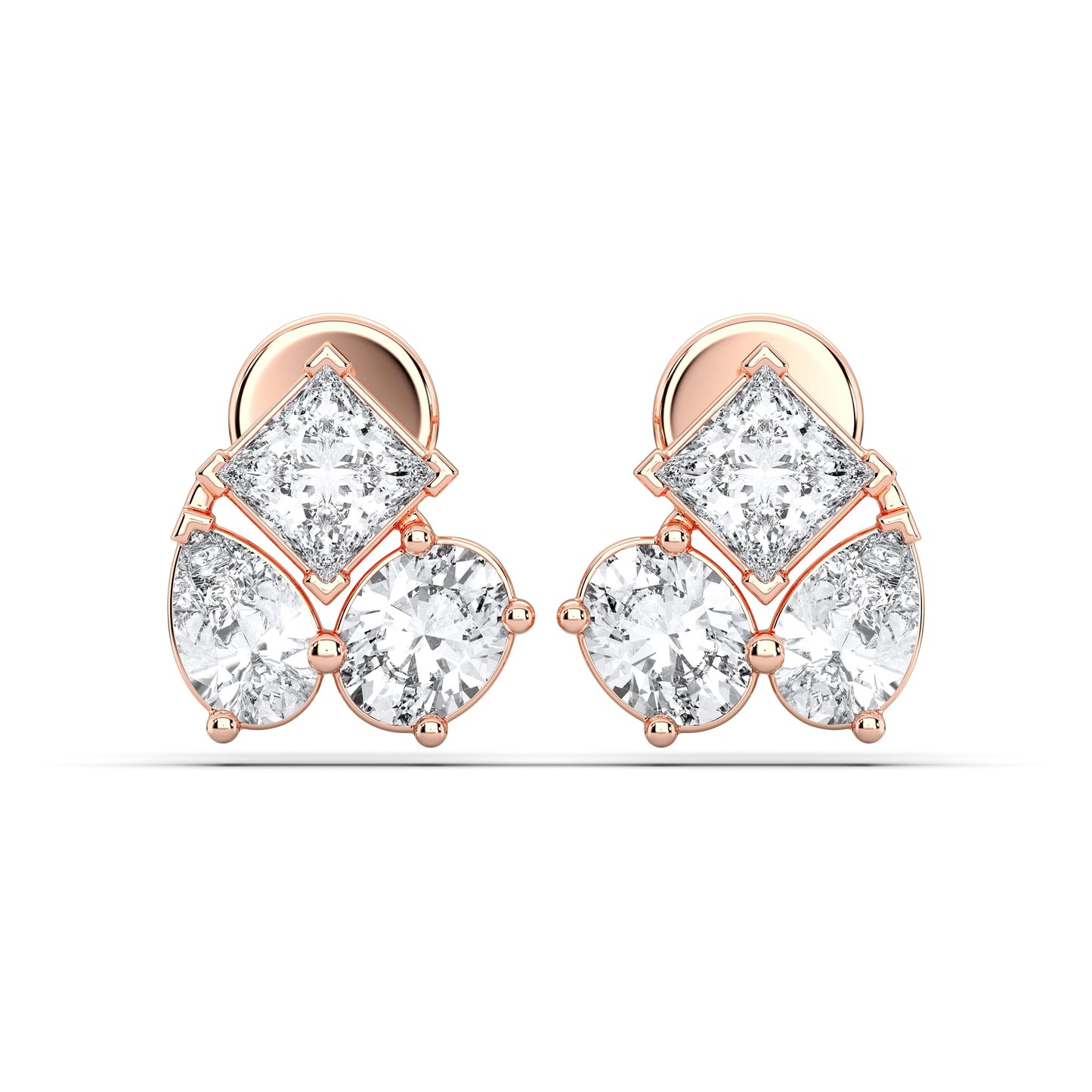 MIX SHAPE CLUSTER EARRING