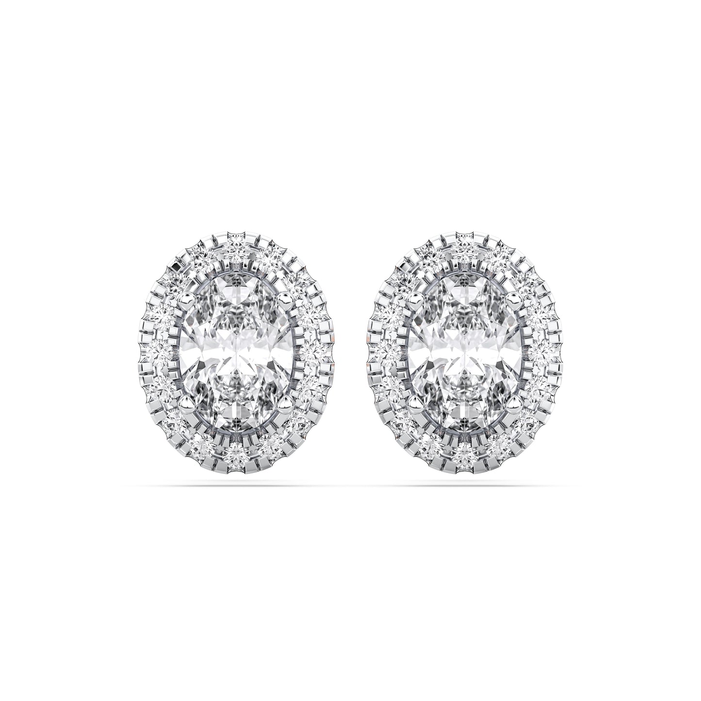 OVAL HALO EARRING