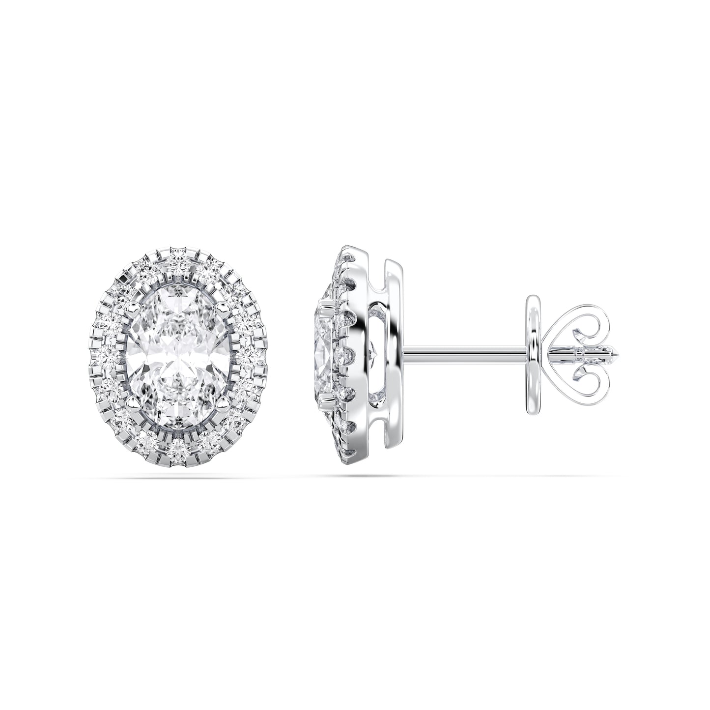 OVAL HALO EARRING