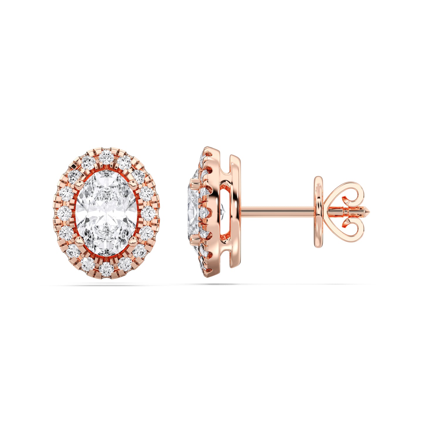 OVAL HALO EARRING