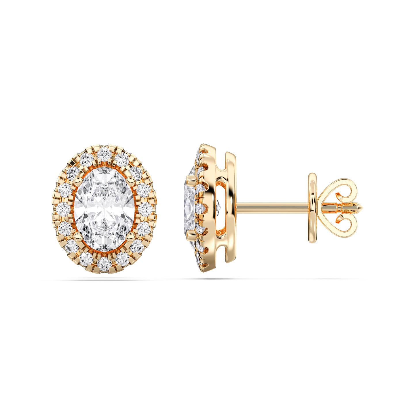OVAL HALO EARRING