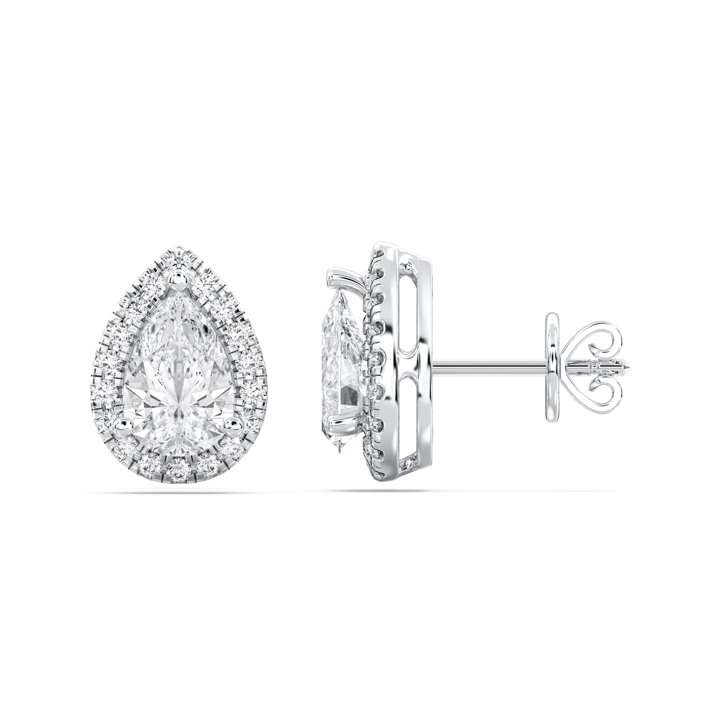 PEAR HALO EARRING