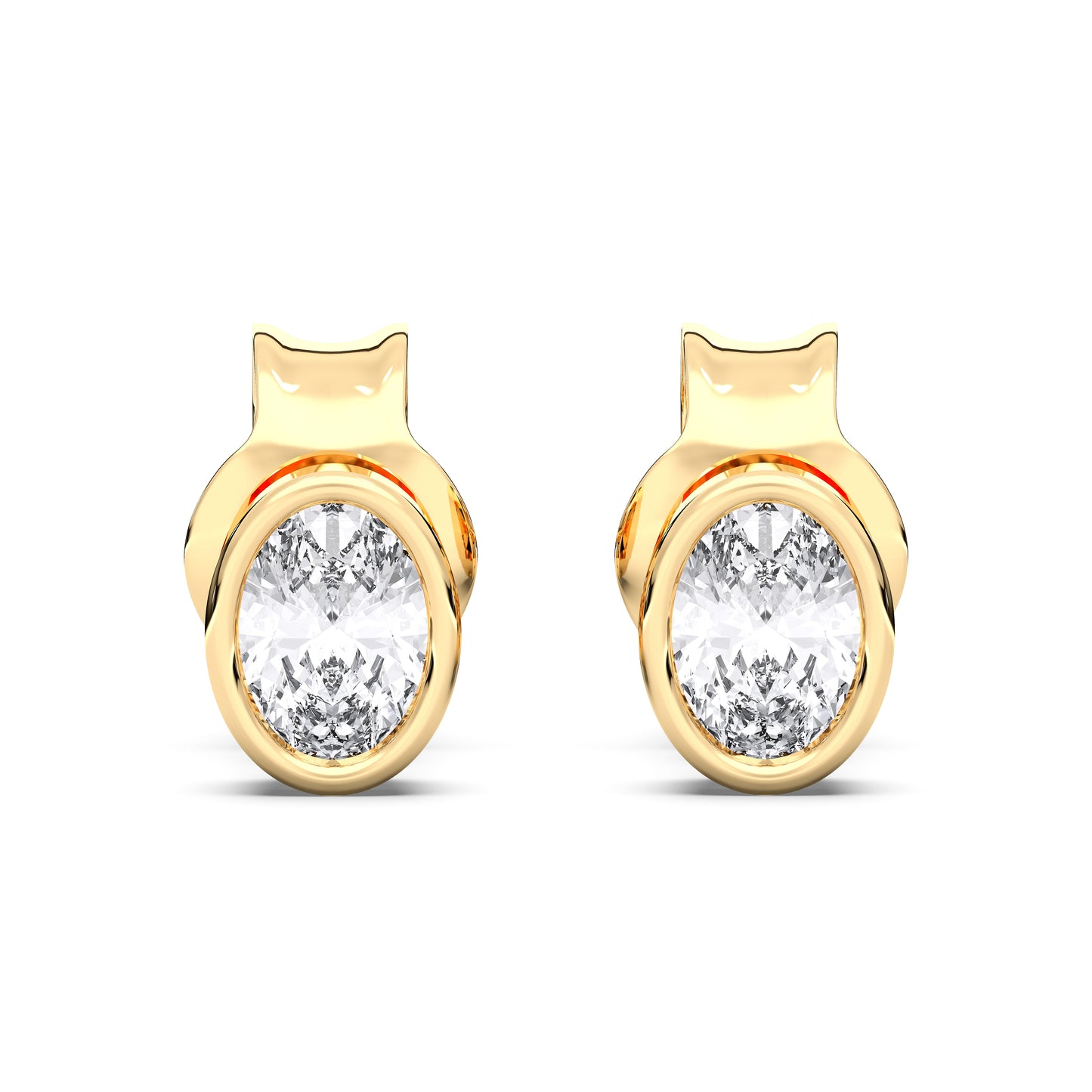 OVAL BEZEL STUDS