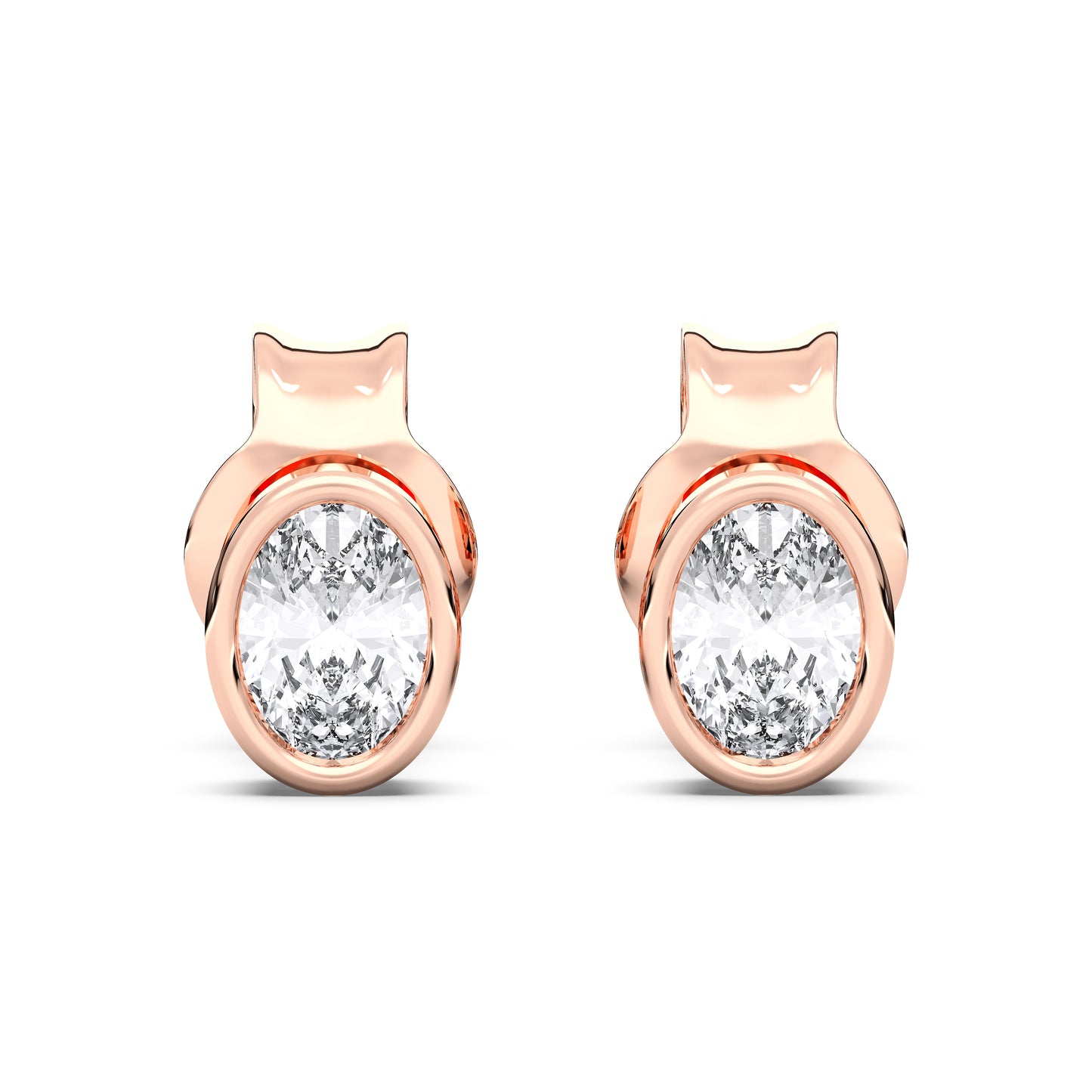 OVAL BEZEL STUDS