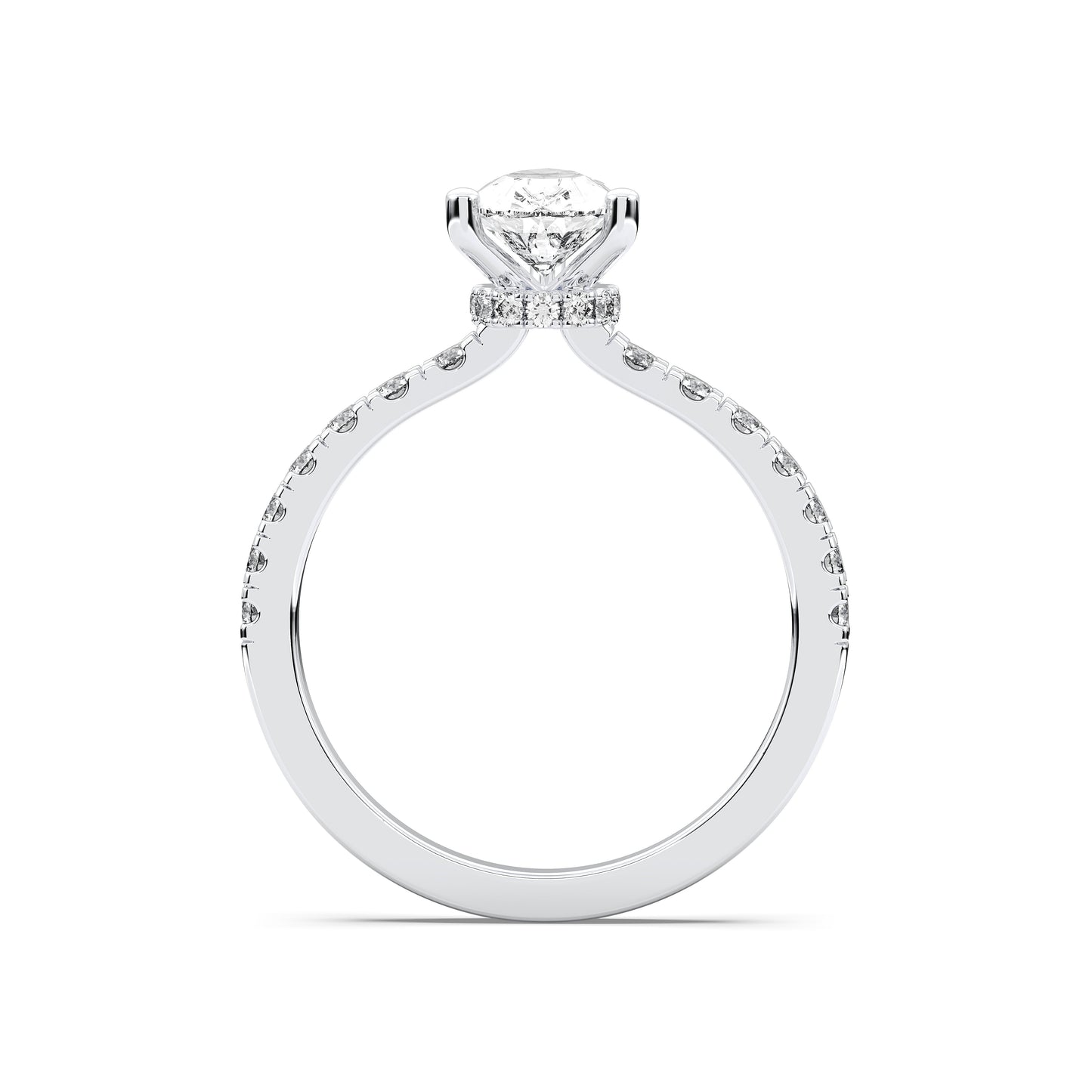 PEAR HIDDEN HALO (COLLAR ) WITH SIDE STONE