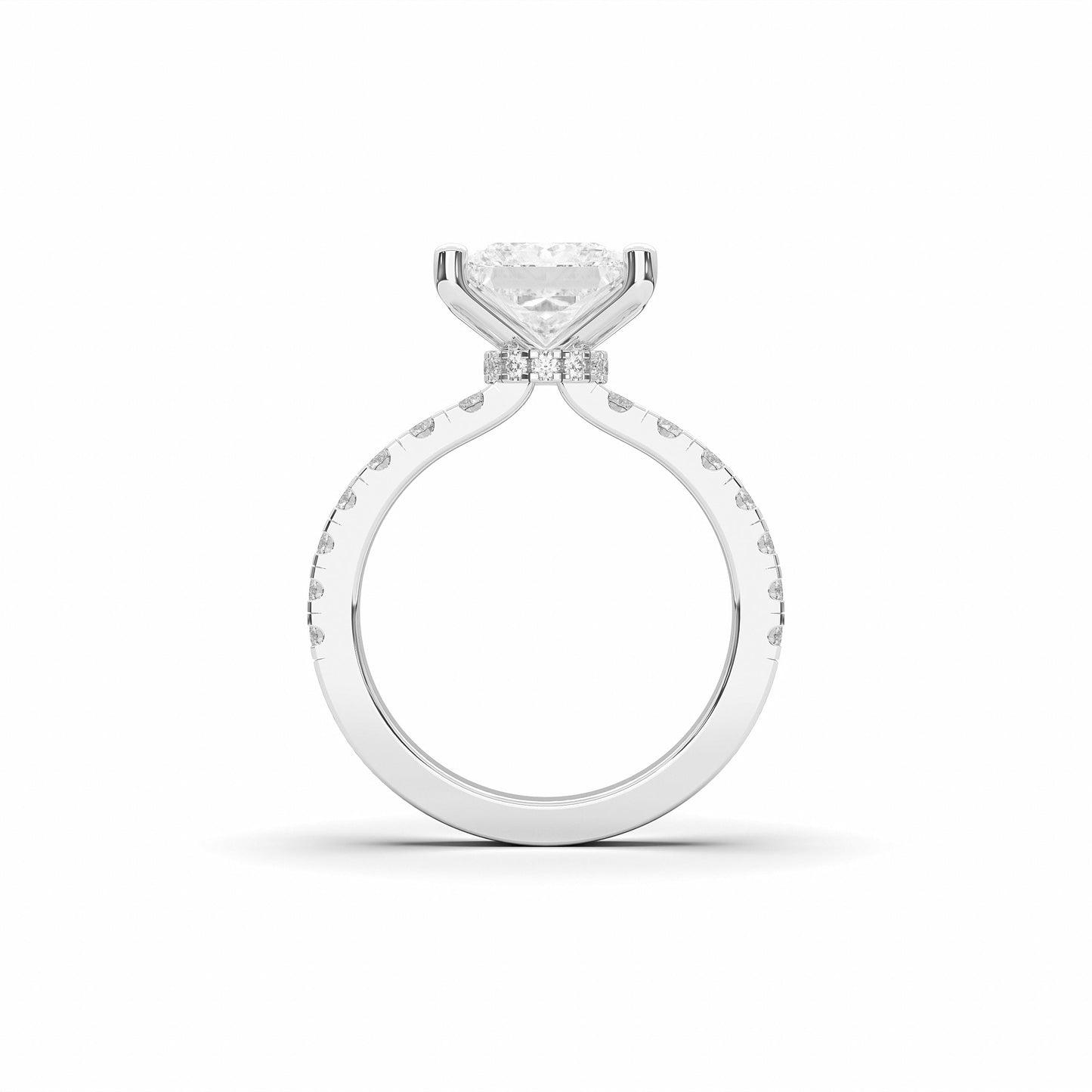 PRINCESS HIDDEN HALO (COLLAR ) WITH SIDE STONE
