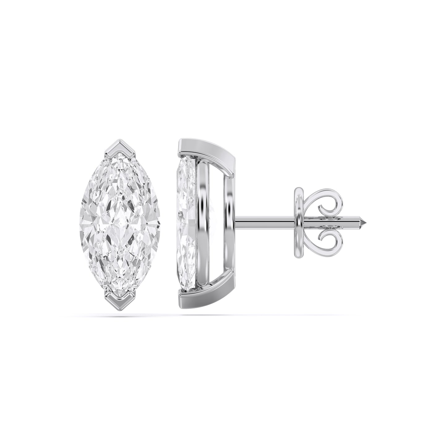 MARQUISE V PRONG STUDS