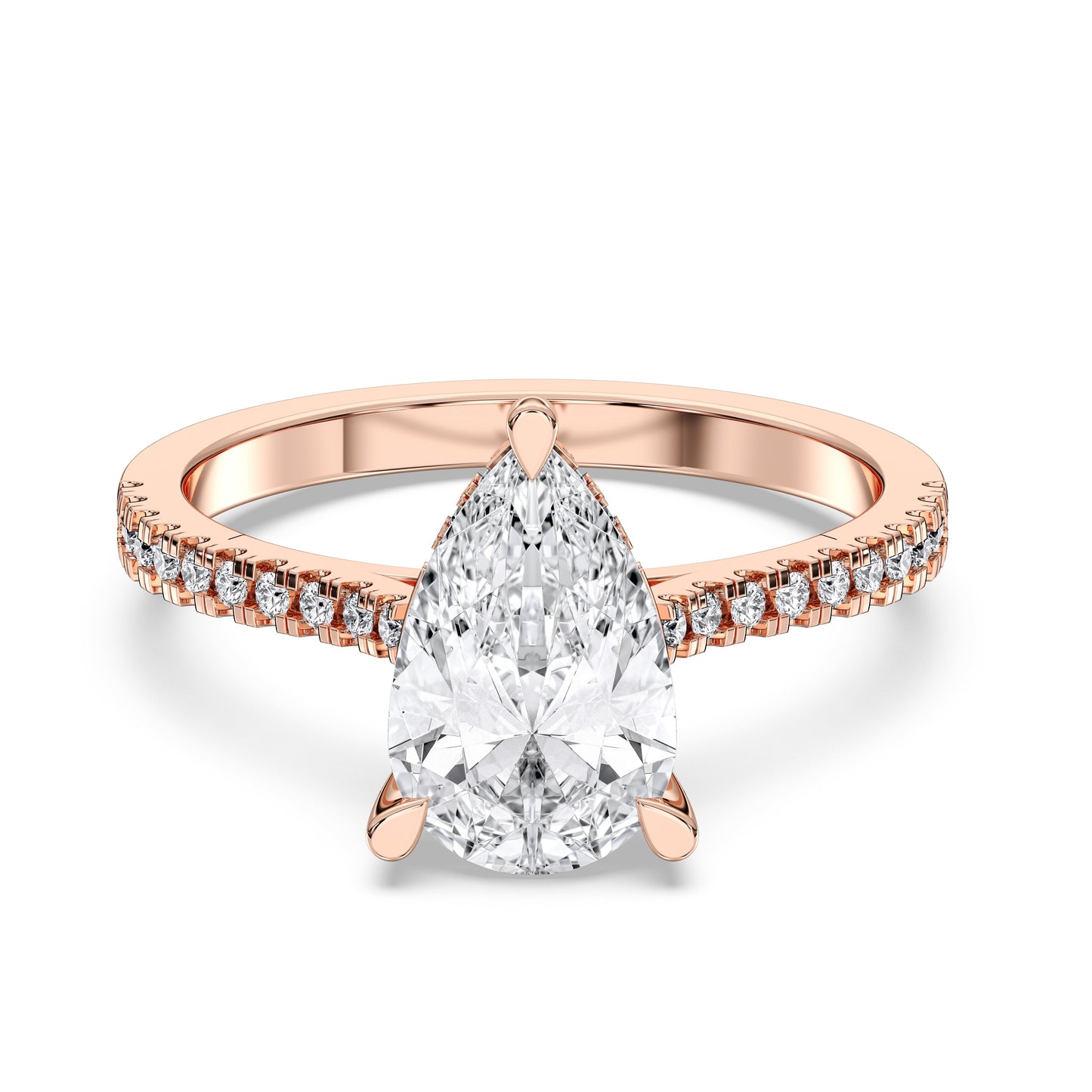 PEAR HIDDEN HALO WITH SIDE STONE