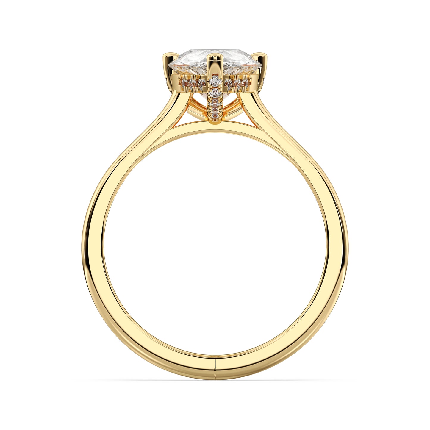 PEAR HIDDEN HALO RING