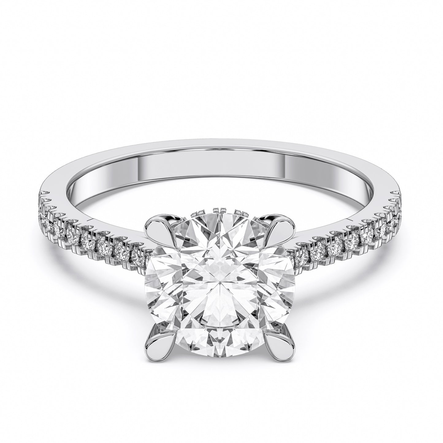 ROUND HIDDEN HALO WITH SIDE STONE