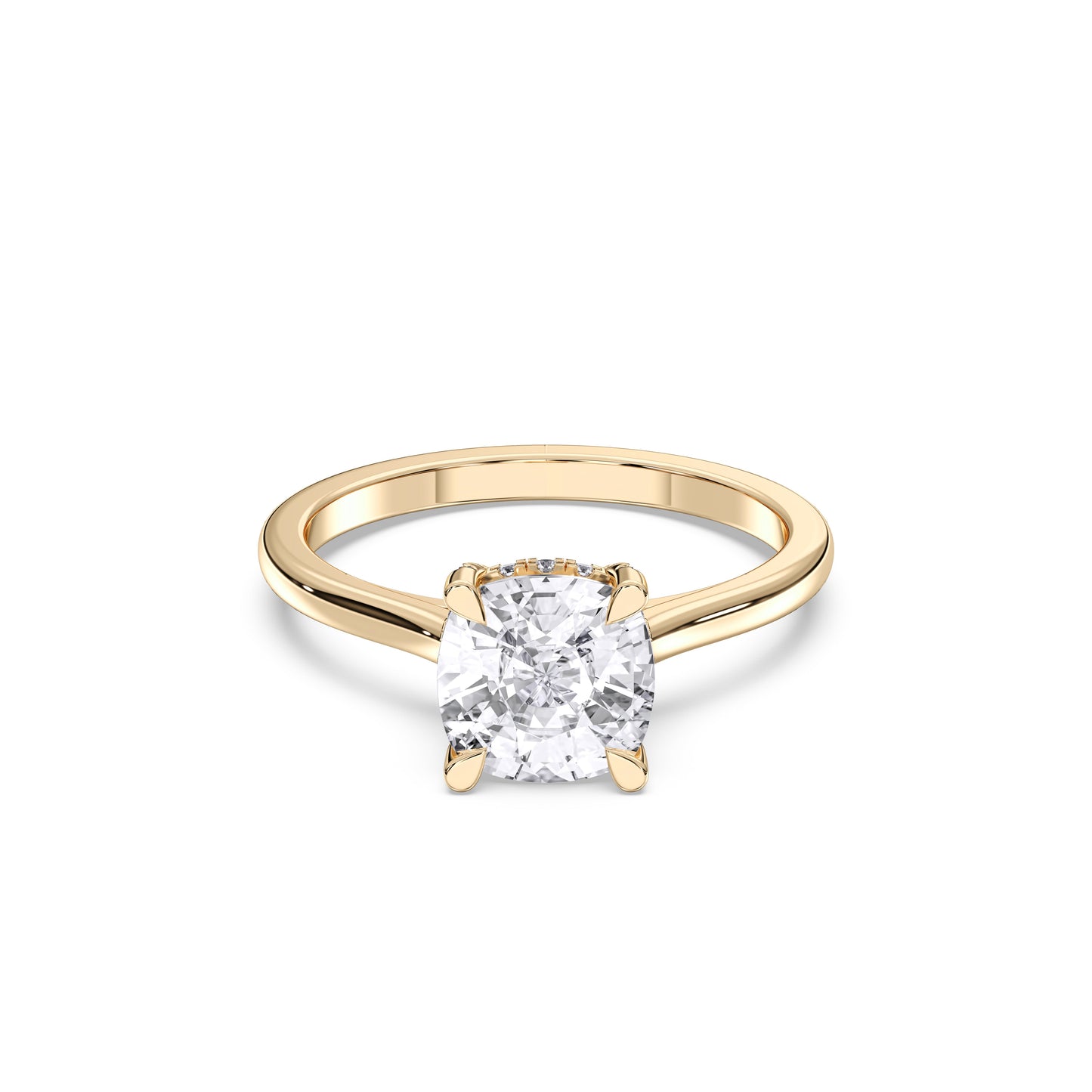 SQ.CUSHION HIDDEN HALO RING