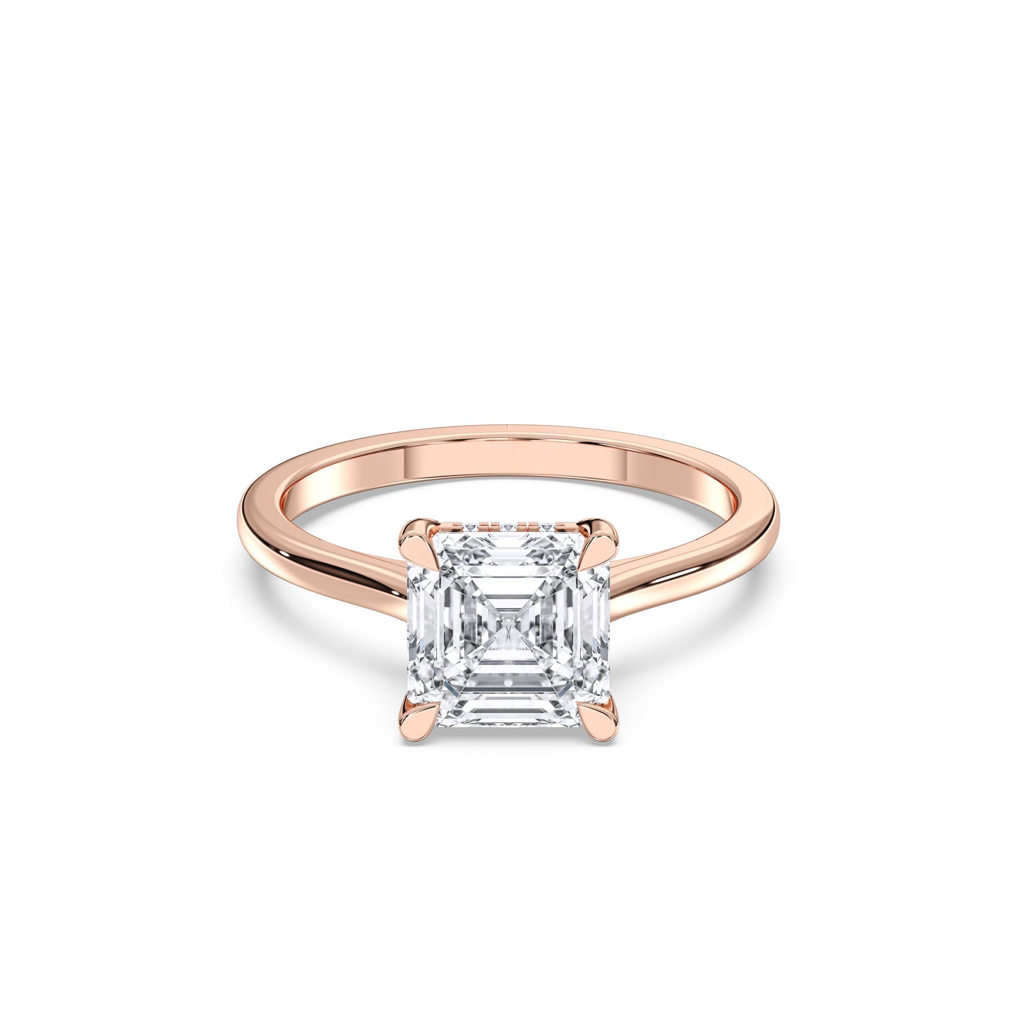 SQ.EMERALD HIDDEN HALO RING