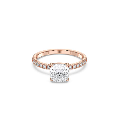 SQ.CUSHION SIDESTONE RING (THIN)
