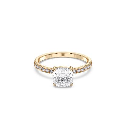 SQ.CUSHION SIDESTONE RING (THIN)
