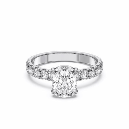 EL.CUSHION SIDESTONE RING (THICK)
