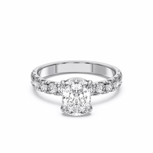 EL.CUSHION SIDESTONE RING (THICK)