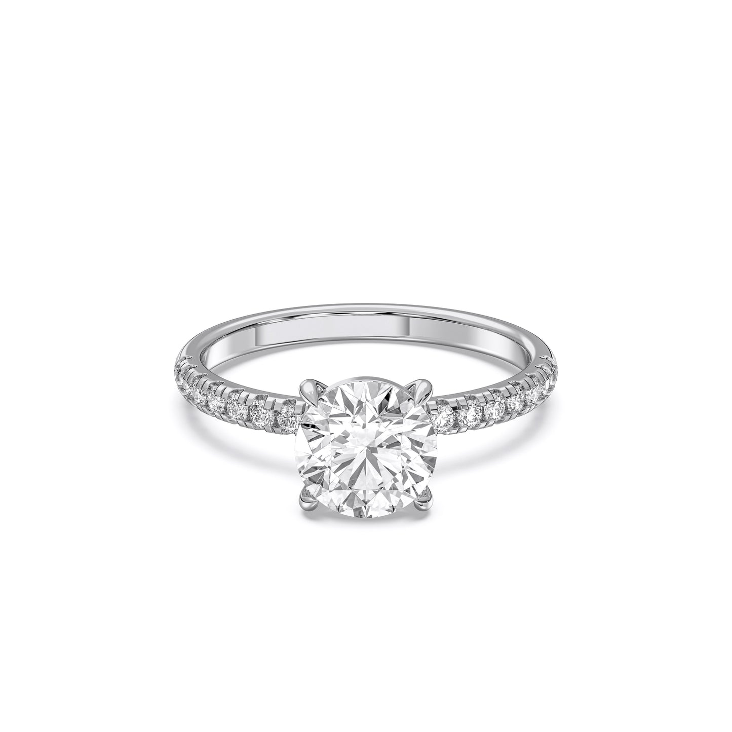ROUND SIDESTONE RING (THIN)
