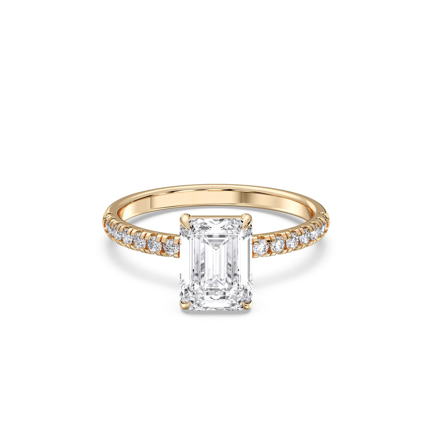 EMERALD SIDESTONE RING (THIN)