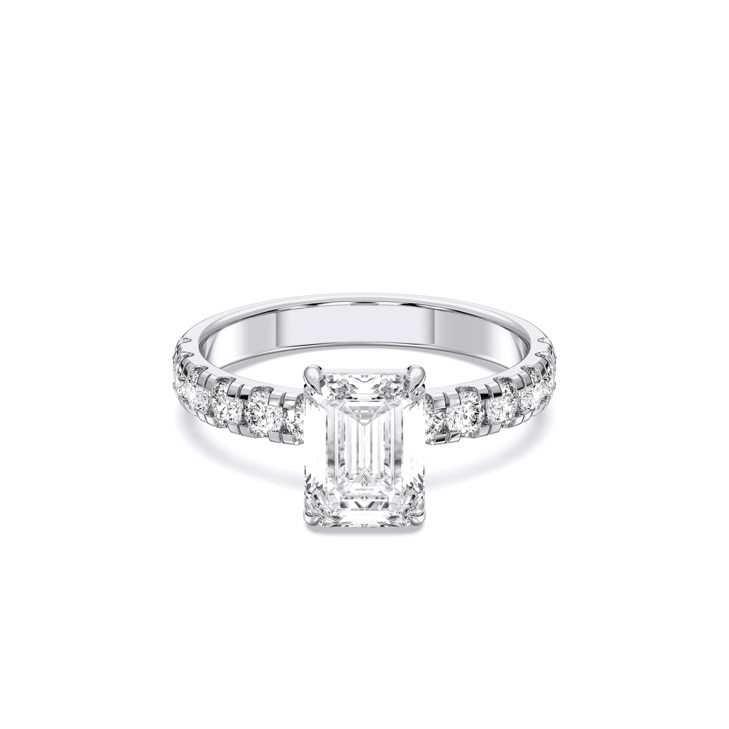 EMERALD SIDESTONE RING (THICK)