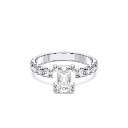 EMERALD SIDESTONE RING (THICK)